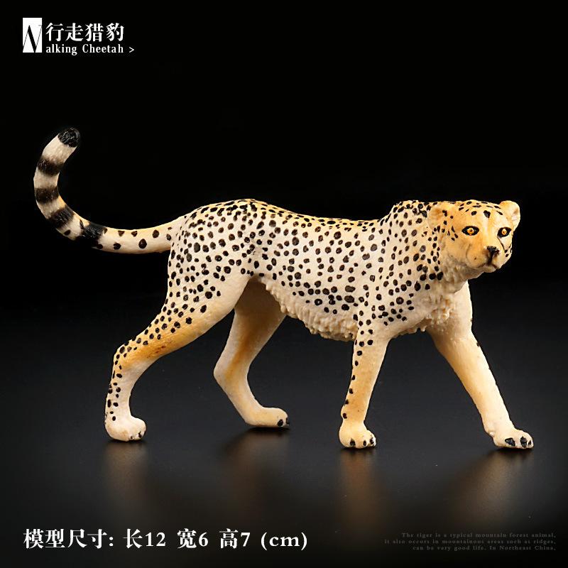 Realistic Walking Cheetah Figurine Wild Animal Model Sculpture Educational Toy for Kids and Collectors Durable Detailed Design