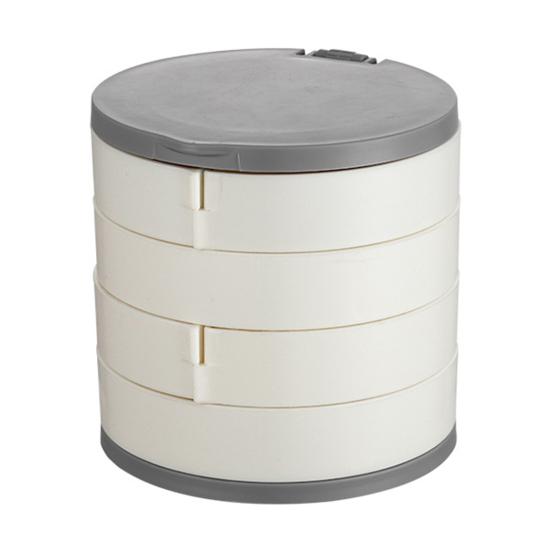 Коробка для хранения ювелирных изделий Пластиковая Многослойная Пылезащитная Влагозащищенная Вращающаяся на 360 градусов Органайзер для ювелирных изделий со встроенным зеркалом