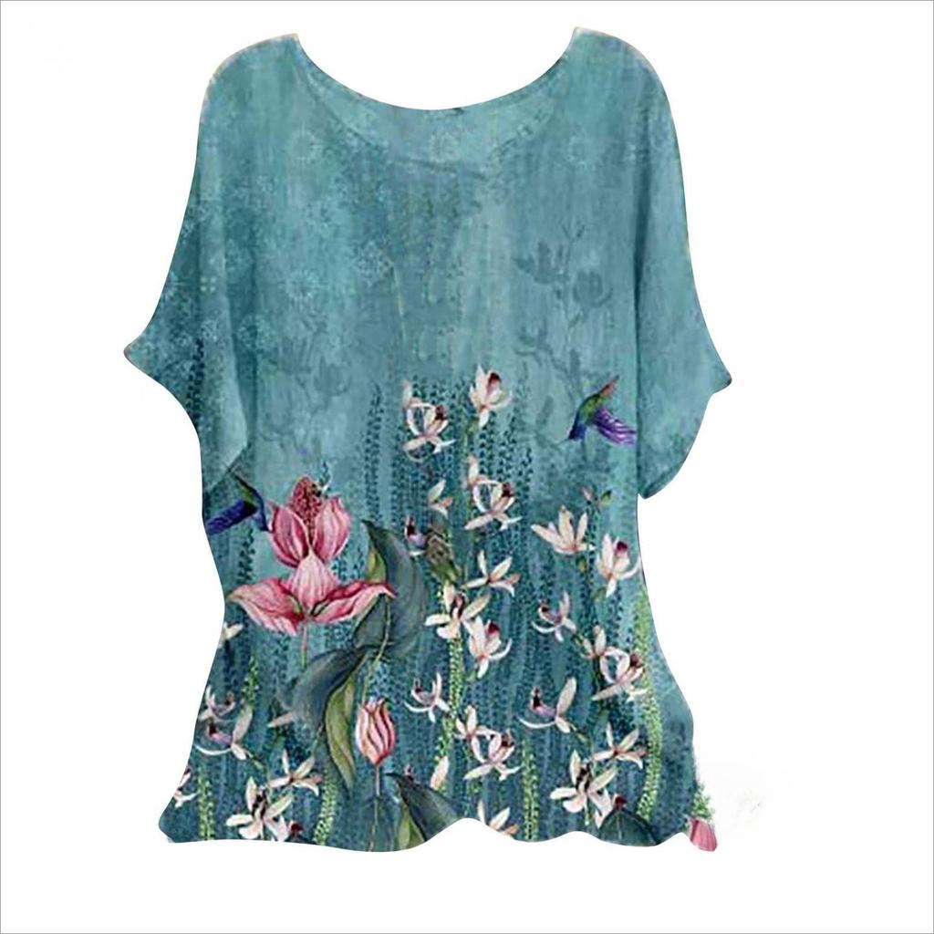 Плюс размер XL-7XL Летняя модная футболка женская 3D принтованная верхняя часть