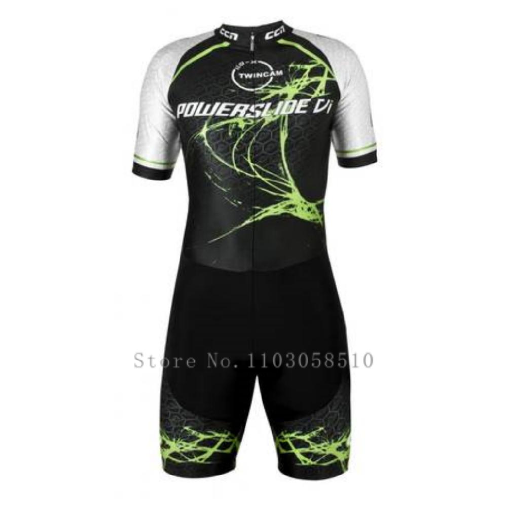 Powerslide Inline Костюм-комбинезон Команда Areo Speedsuit Летняя Мужская Одежда для Велосипеда Костюмы для Катания Ciclismo Pro Гоночная Одежда С коротким Рукавом