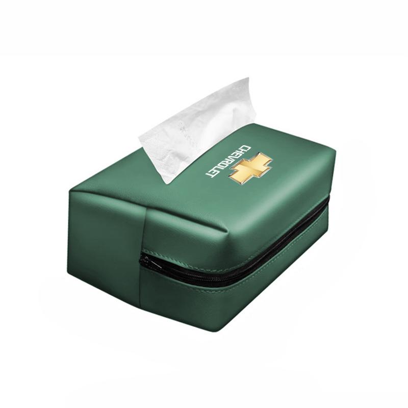 PU Leather Car Tissue Box Holder Interior Accessories Tire Valve For Chevrolet Spark Captiva Cruze Malibu Equinox Trax Camaro