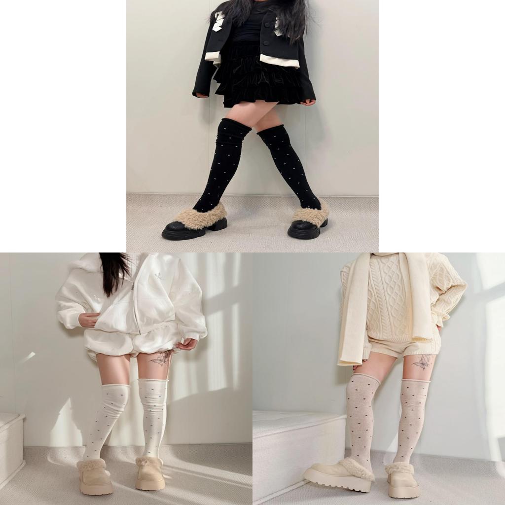 Duvet Fleece Thickened Winter Stacking Socks For Women With Warm Cotton Material