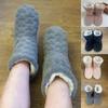 Women Winter Couple Warm Slippers Non-slip Thicken Plus Velvet Indoor Socks Soft Floor Shoes