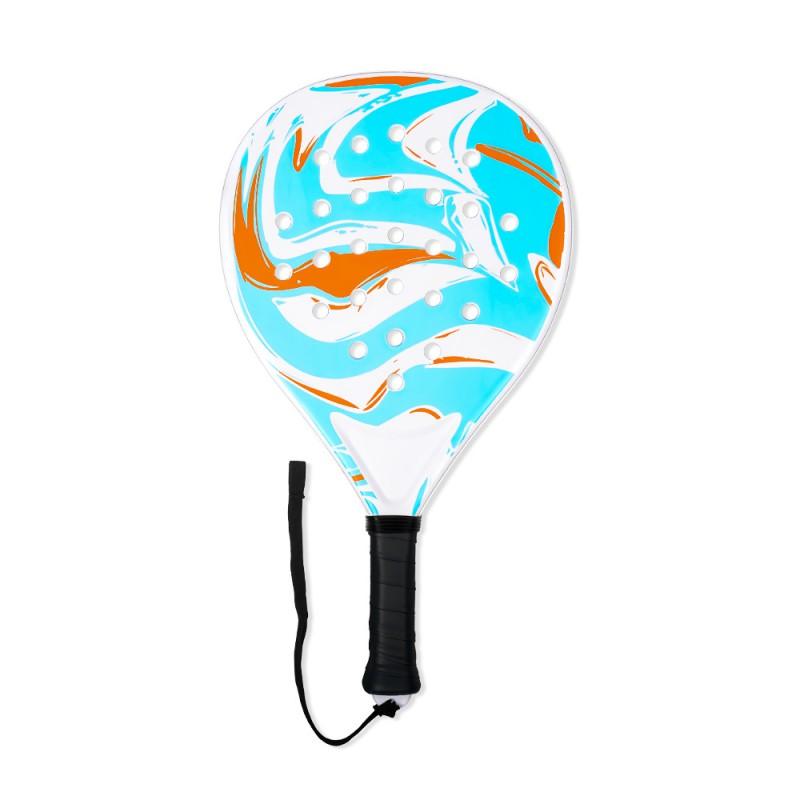 Portable Beach Tennis Racket Adults Kids - Fiberglass Frame ABS Construction Outdoor Training Paddle