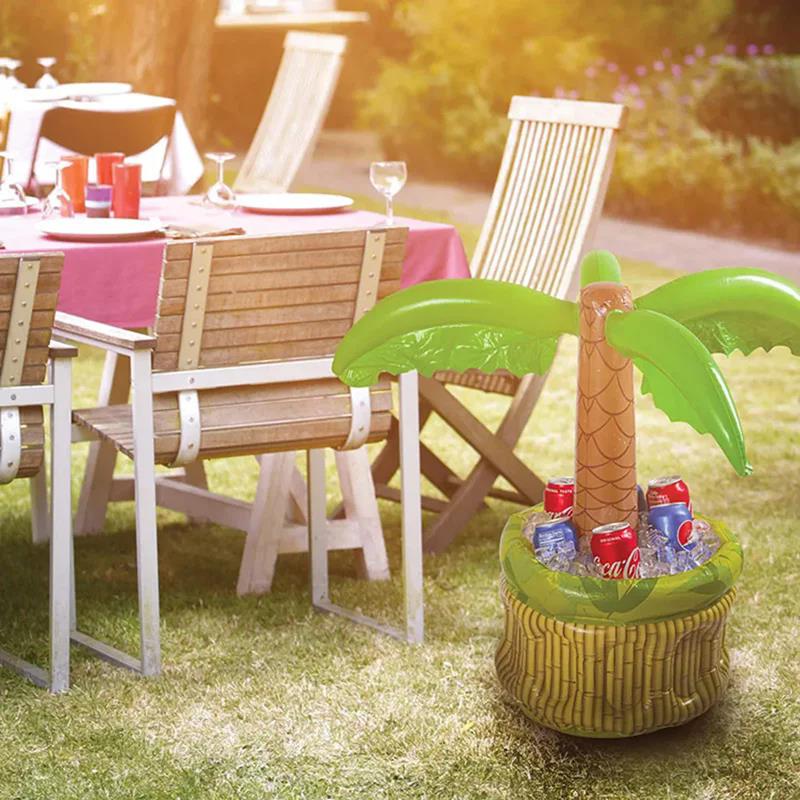 Inflatable Palm Tree Ice Bucket Bear Cooler Drink Holder Hawaiian Birthday Decoration Summer Beach Pool Party Supplies Balloon