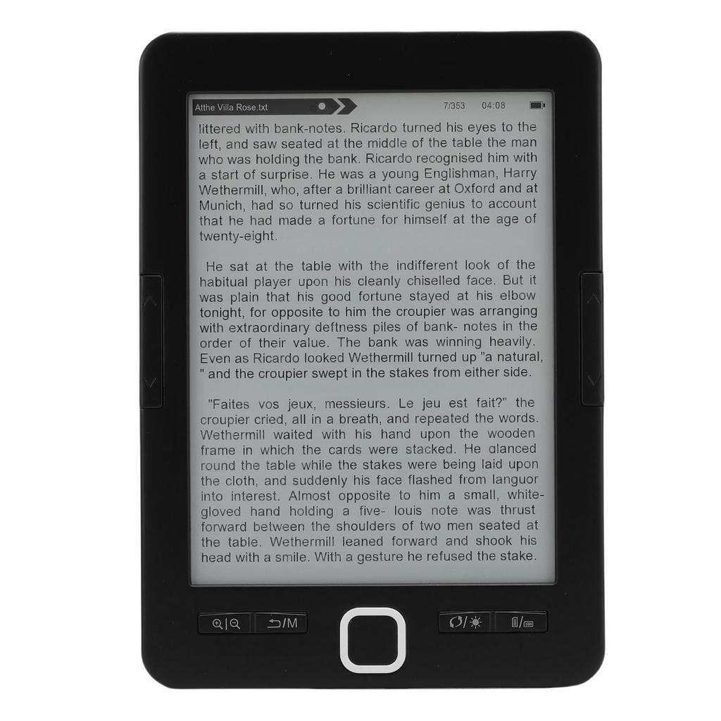 Portable Ebook Reader 8G 128MB 6 Inch Ink Screen Electronic Book Reader Supports Multiple Text Image Formats