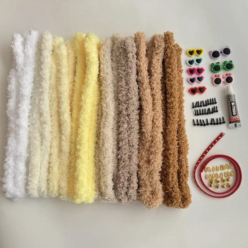 Джамбо Коралловый Флис Трубочисты Синельная Проволока Трубочист Набор для Поделок DIY Щенок в Солнцезащитных Очках Проекты Принадлежности Украшения