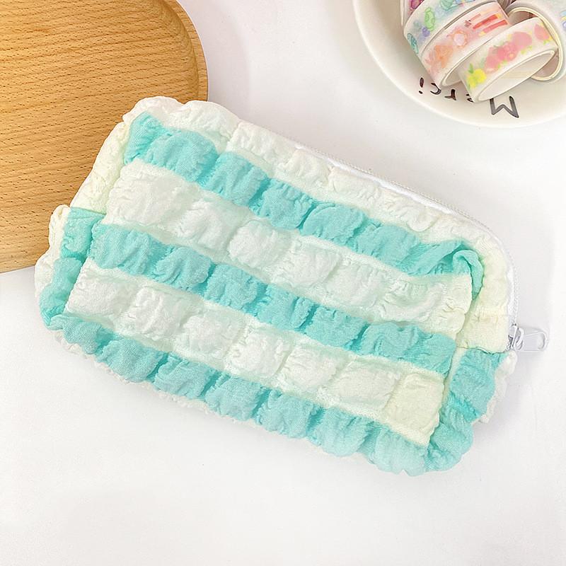 Сумка для хранения ярких цветов в полоску с цветными блоками, студенческая модная большая вместительная сумка для канцелярских принадлежностей с пузырьковым облаком, пенал, косметичка