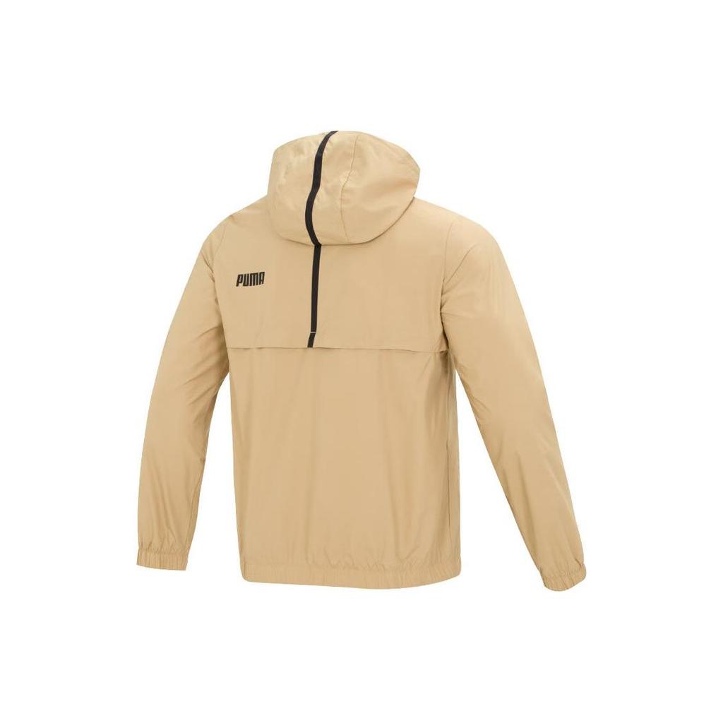 Puma Повседневная тканая куртка с капюшоном с логотипом, мужская верхняя одежда цвета хаки 849462-84