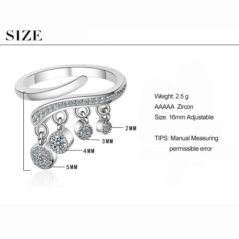 ANENJERY Модные висячие кольца с узором в виде музыкальных нот с микро-паве, открывающееся кольцо из циркона, ювелирные подарки