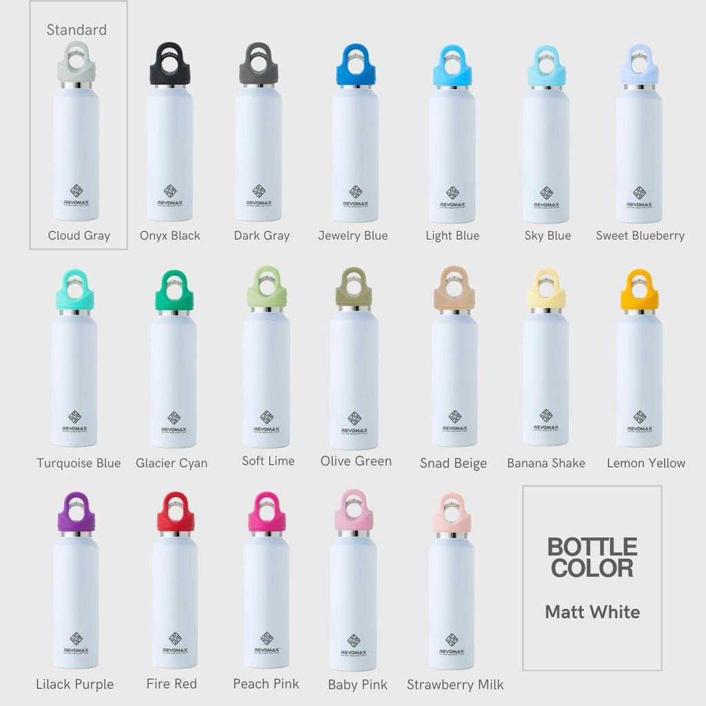 16 унций 473 мл Негазированная нержавеющая сталь Сохраняет горячую в течение 18 Сохраняет холодную в течение 36 Вакуумная изоляция для воды в подарок [REVOMAX Official] Крышка, совместимая, бутылка,