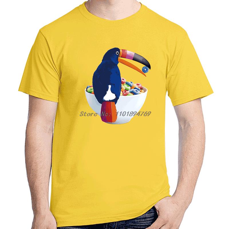 Cereal Toucan Art Print Fashion Graphic T Shirts Cotton Short Sleeve Tshirts Summer Harajuku Tees Tops Streetwear Unisexs Clothes