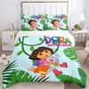 Dora'S Jungle Adventure Print 3Pcs Bedding Setduvet Cover With 2 Bedropillowcase Home Birthday Gift