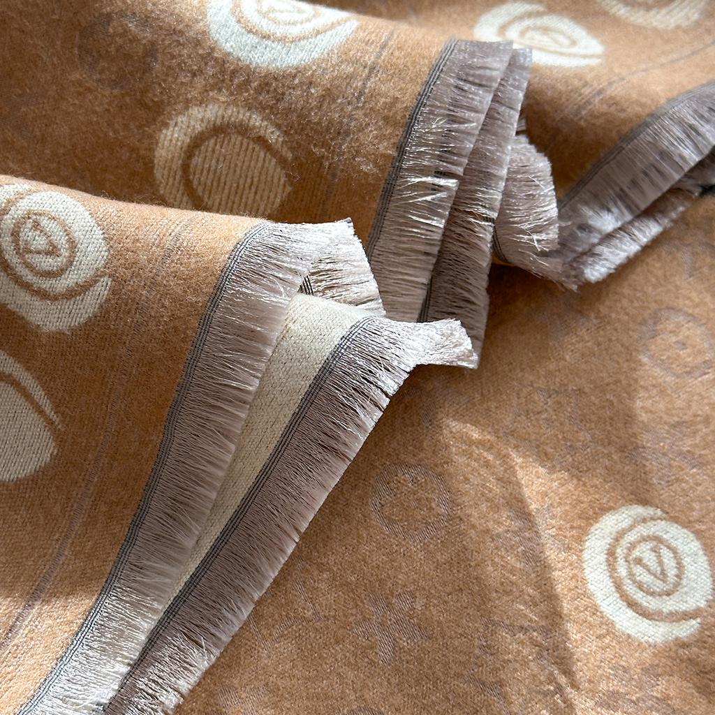 Scarf L Rhombus Camellia Women'S Autumn And Winter Thickened Imitation Cashmere Printed Shawl Versatile Warm