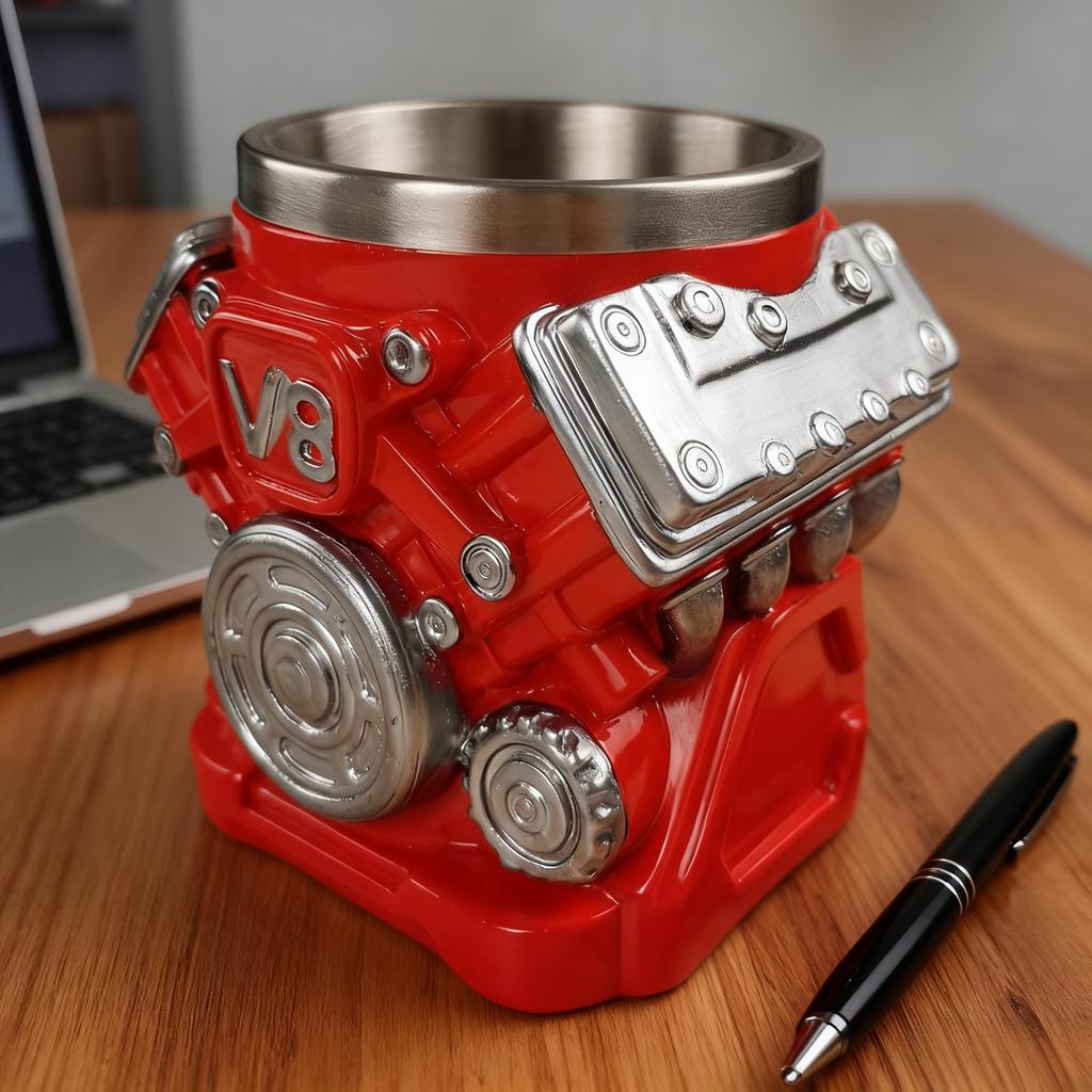 Двигатель V8 Чашка V6 Креативная кружка Полимерные изделия Продвинутый смысл Нишевый механический двигатель Украшение