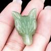 1Pc Mini Reiki Healing Crystal Carved Wolf Head Shape Ornament Decoration, Energy Natural Stone Amethyst Jade Agate Sodalite Gems Home Decor Jewelry