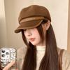 Ретро Универсальный Шерстяной Берет Подчеркивающий Лицо Утиный Язычок Восьмиугольная Шляпа Детская Теплая Ветрозащитная Шляпа Газетчика