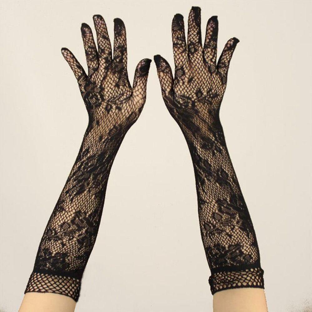 Защита от солнца Солнцезащитные перчатки Длинные перчатки Сетчатые перчатки с узором Ажурные летние митенки Лето