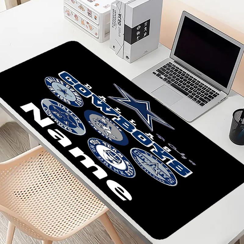 Custom Name Personalized Dallas Cowboys Pattern Mousepad, Laptop PC Desk Mat, Decorative Desk Mat for Home Keyboard Pad Gift