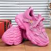 Модные массивные женские туфли на платформе, повседневные кроссовки, сетчатые кроссовки для ходьбы, дышащие, модные, платформа, "папины" кроссовки, на шнуровке