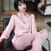 Women Sexy Pajama Set Spring And Summer New Long Sleeve Ice Silk Love Sleepwear Satin Pyjamas