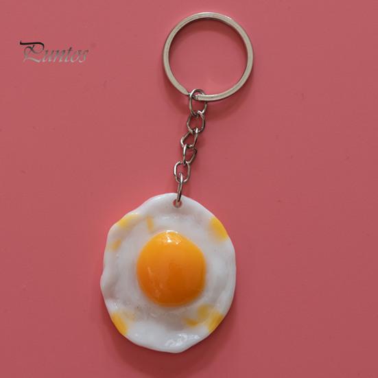 Брелок с жареным яйцом, имитация мужчин и женщин, унисекс, портативный, из твердой смолы, DIY, ремесленный рюкзак, орнамент, яйцо, кольцо, кулон, студенческие принадлежности