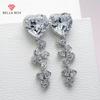 Эстетические висячие серьги с любовью для женщин с сердцем, серьги с кристаллами кубического циркония, романтические свадебные трендовые женские украшения