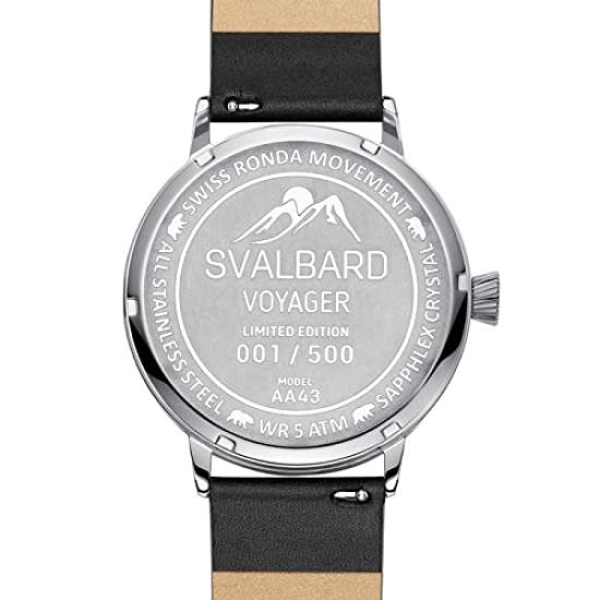 Мужские часы SVALBARD VOYAGER AA43, Швейцарский кварцевый механизм, Дизайнерские часы из Арктики, Ограниченная серия 500 штук по всему миру, Авторизованный дилер