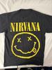 Футболка Nirvana Лицо Улыбка Группа Ретро Стиль Черная Унисекс Футболка