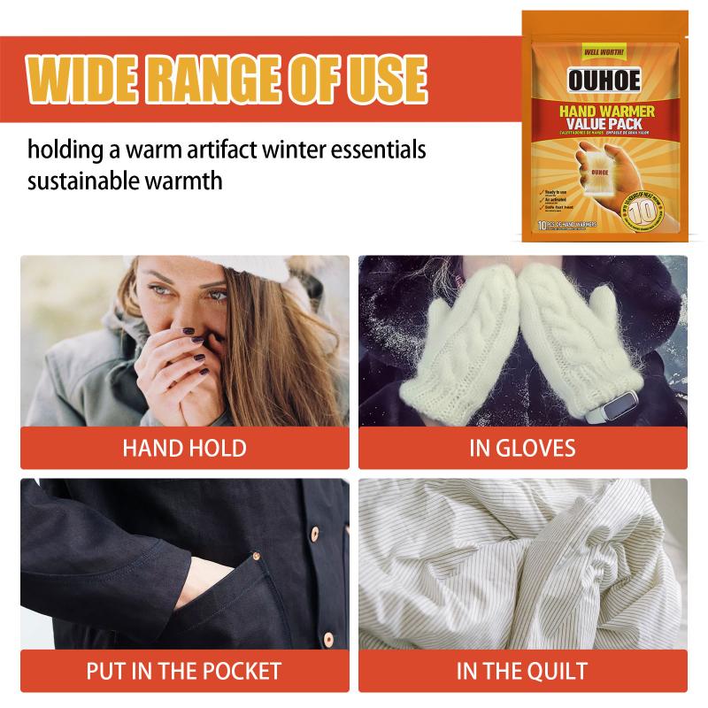 Natural Self Heating Hand Warmers Adhesive Patch Disposable for Foot Abdomen Body Winter Outdoor Cold Protection Extended Heat