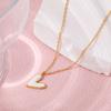 Fenny 18K Gold Plated Ready to Ship Simple Fashion Heart White Enamel Pendant Necklace Stainless Steel Jewelry