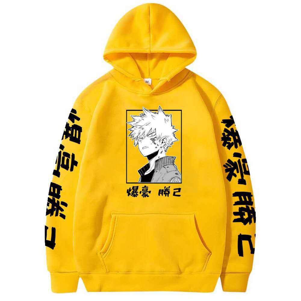 Толстовка Katsuki Bakugo для мужчин и женщин, толстовка с капюшоном My Hero Academia, толстовка с капюшоном и длинными рукавами, толстовка с капюшоном