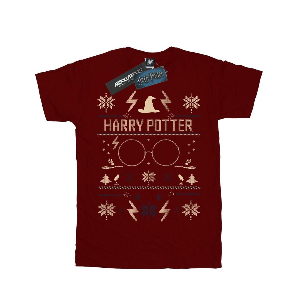Harry Potter Girls Christmas Pattern Cotton T-Shirt