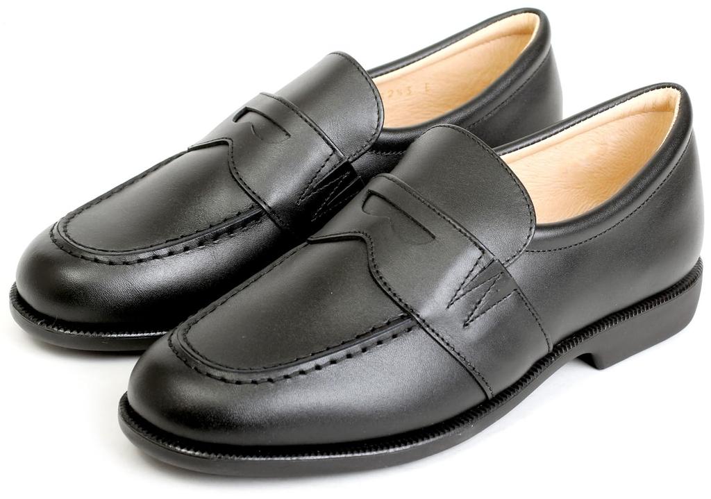 Сделано в Genuine Easy to cm [Kid Core] Лоферы, Япония, Кожа, Дети, Подростки, Одежда, Унисекс, CO1523, Черный, 23.5