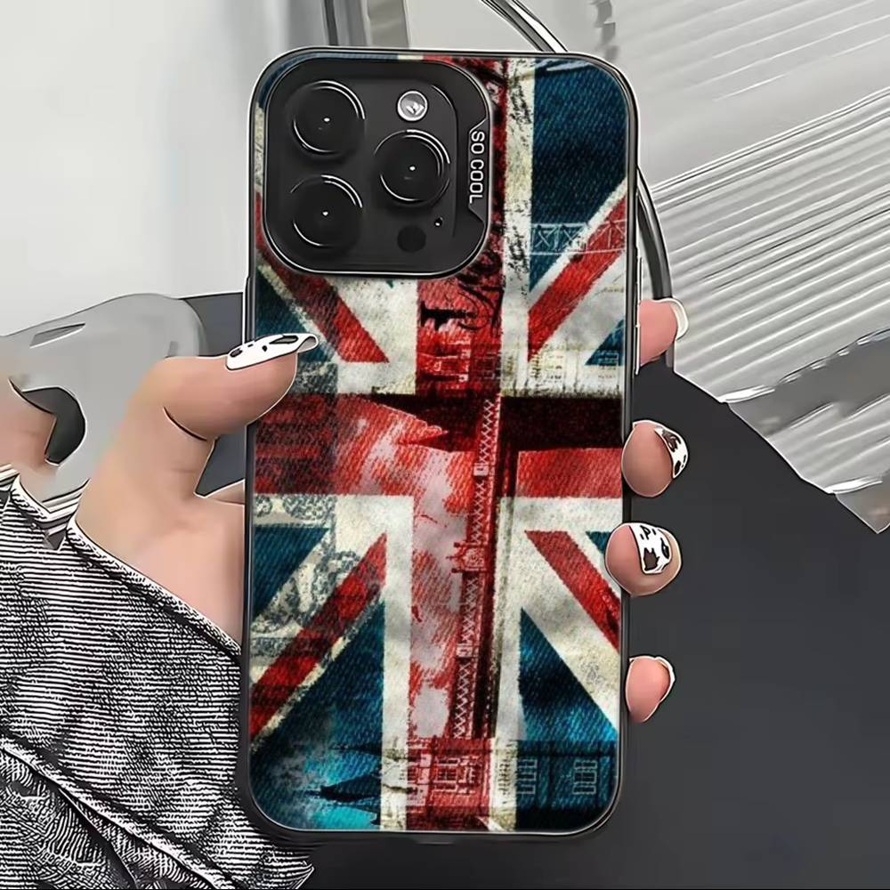 England F-Flag Football matches Phone Case For iPhone 17,16,15,14,13,12,11 Plus,Pro Max,XS,Colored Silver Plated Inside Cover