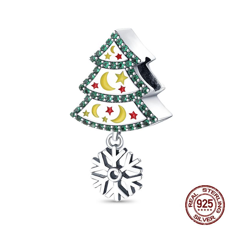 Зимние Шармы Медь Лось Медведь Санта Клаус Шармы Бусины Подходят для Оригинальных Браслетов Для Женщин Сделай Сам Праздничные Ювелирные Изделия Подарки