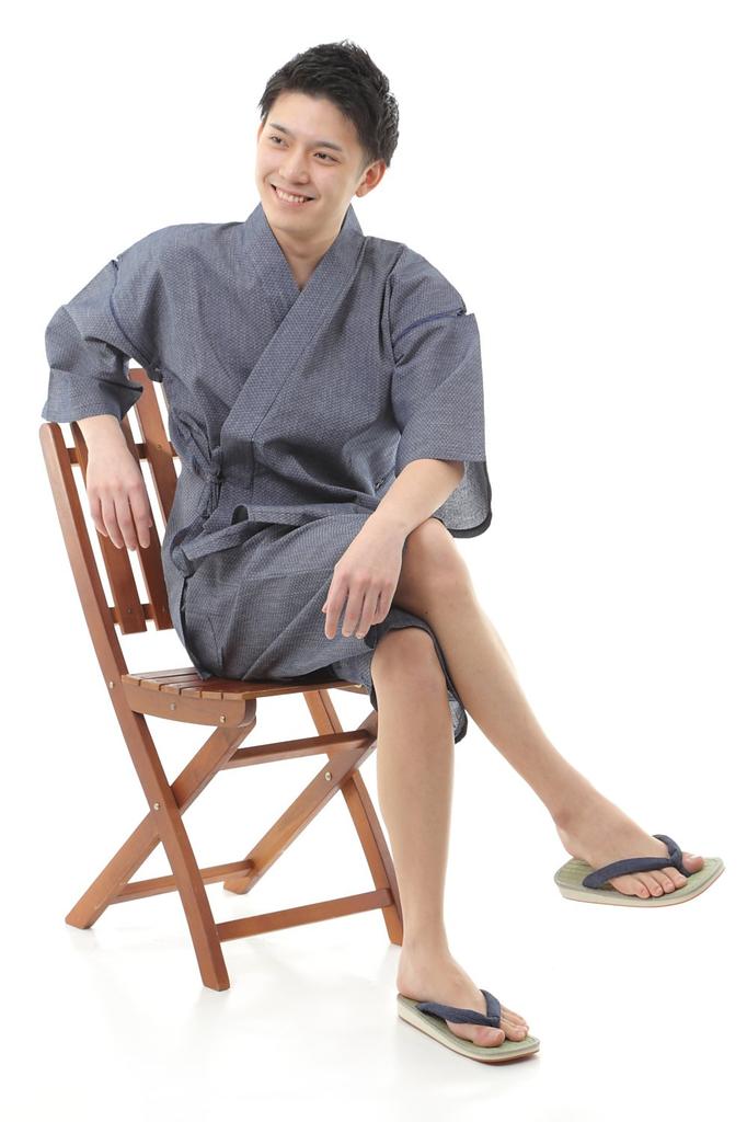 Sashiko Jinbei и крашение, все сделано в Японии Hishiori Sashiko Navy Blue 6007NV M [Edoten] Нитки, швейные, мужские