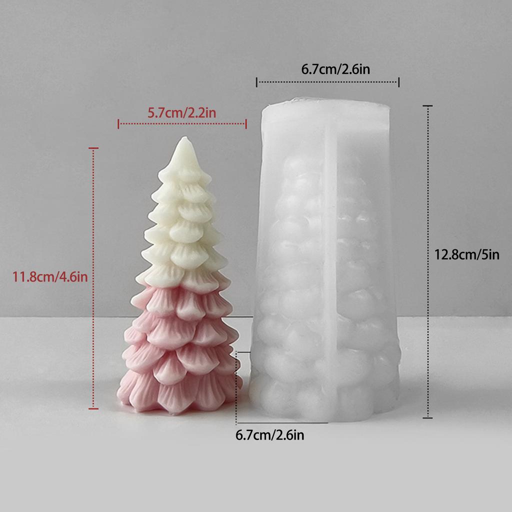 3D Tree Candle Silicone Mold Aromatherapy Plaster Soap Resin Mould DIY Cake Chocolate Baking Tool Christmas Decoration