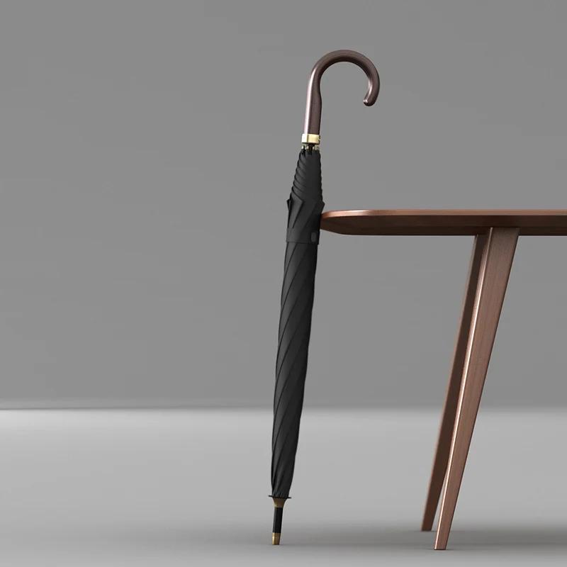 Большой длинный зонт для мужчин, 121 см, роскошный зонт для гольфа, ветрозащитный, прочный, модный, большой зонт от дождя для женщин