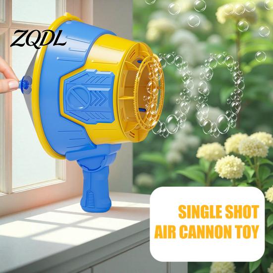 Battery-Free Outdoor Sports Toy Air Cannon for Kids, Handheld Powered Bubble Blower with Automatic Kids 10 Refills, Practical Joke Science Experiment