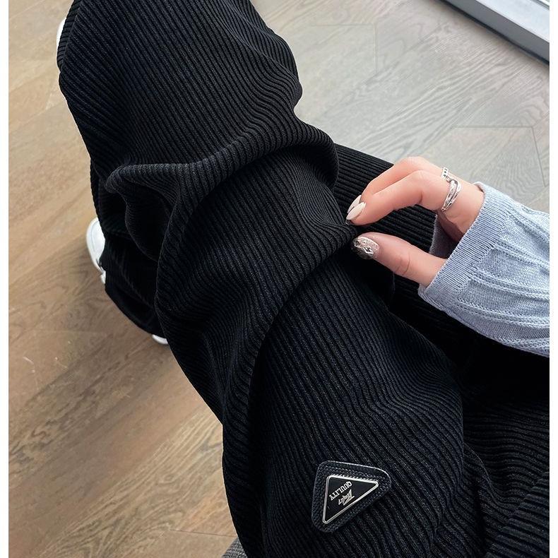 Женские бархатные вельветовые брюки из плотной синели, широкие брюки с высокой талией, свободные прямые брюки