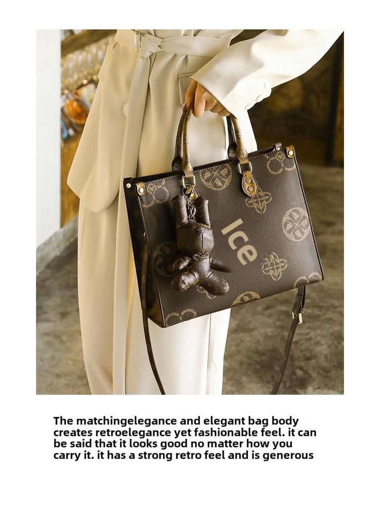 Guangzhou Women's Light Luxury Handbag: 2023 Large-Capacity High-End Floral Tote