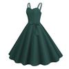 Винтажное женское платье в стиле 50-х годов, однотонное платье с открытой спиной и бретельками трапециевидной формы с большим декором для выпускного коктейля