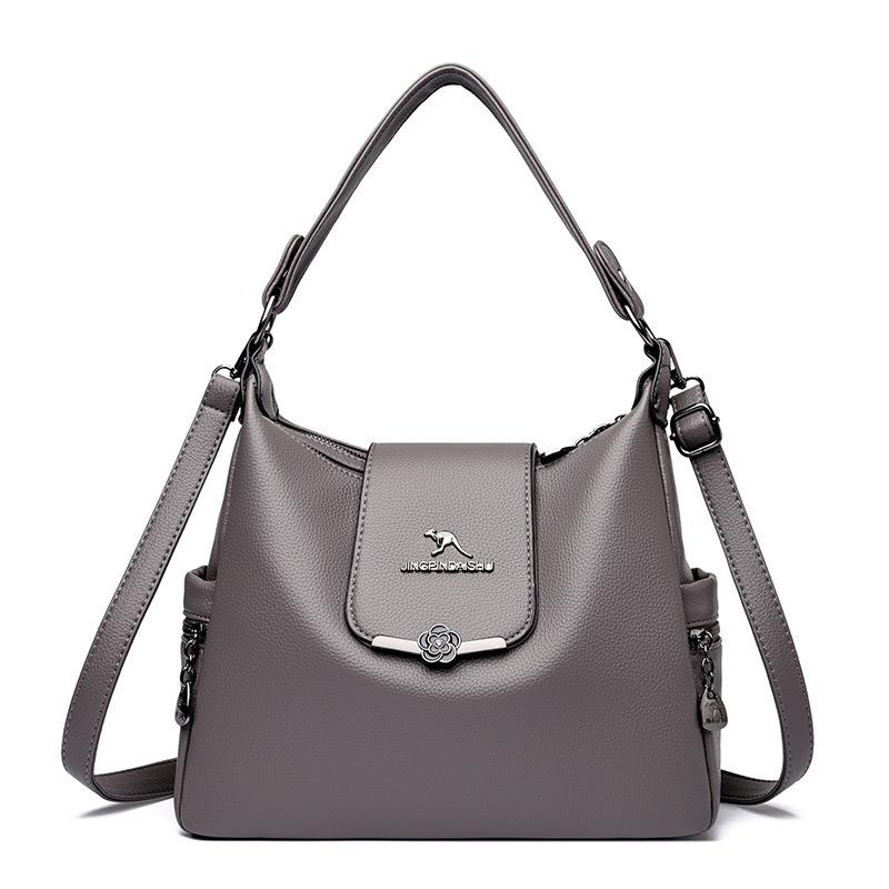 Ретро женская сумка темперамент, универсальная сумка через плечо с мягкой кожаной текстурой, большая вместимость, можно носить кроссбоди, сумка для мамы