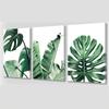 3 шт. зеленый декор растительный настенный художественный ботанический постер минималистичный акварельный тропический рисунок банановые пальмовые листья холст безрамочный