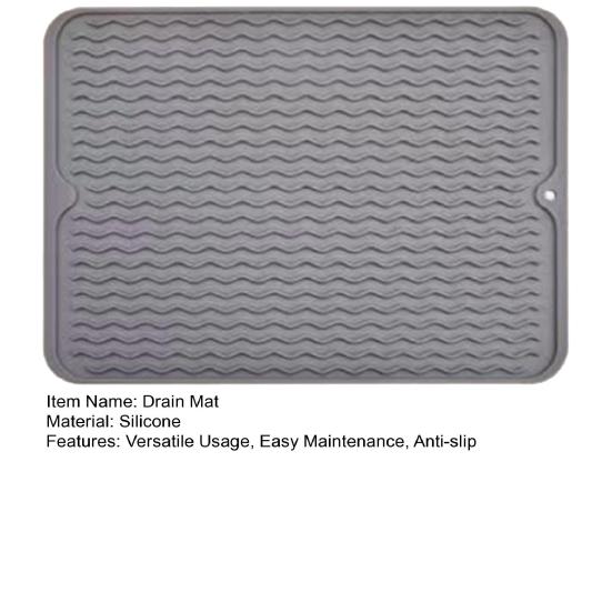 Silicone Drain Mat Anti-slip Base Food Grade Easy To Clean Cookware Drying Tray Air Circulation Drain Mat
