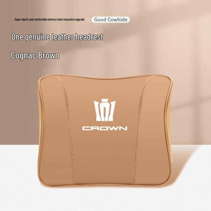 Genuine Leather Headrest & Neck Support for Toyota Crown Land Cruiser