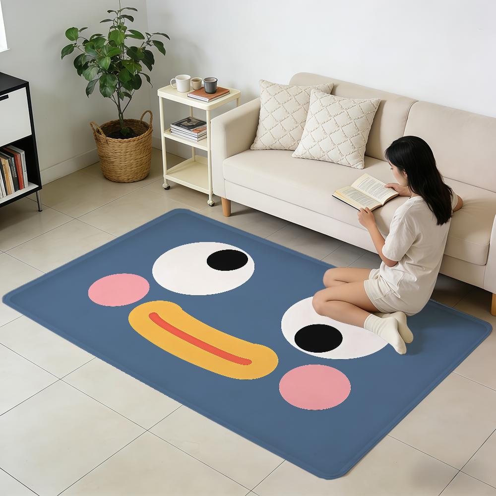 Funny cartoon face art cute meme hogar Bedside Rug Kitchen Bath Floor Mat Hallway Balcony Carpet Entrance Doormat Decor Home