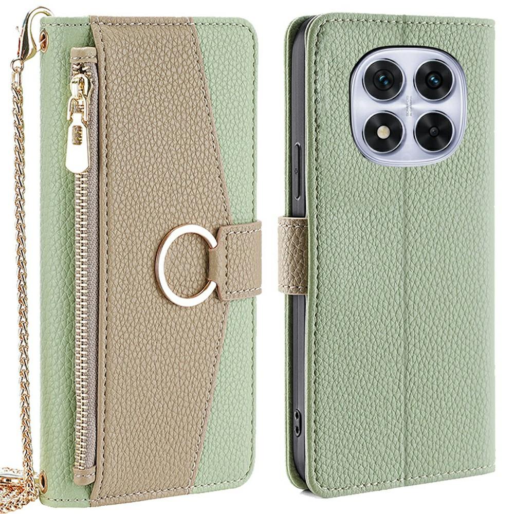 Чехол-кошелек для Xiaomi Redmi Note 14 Pro 5G/14 Pro+ 5G/Poco X7 5G Кожаный чехол для телефона с зеркалом/цепочкой-плечевым ремнем