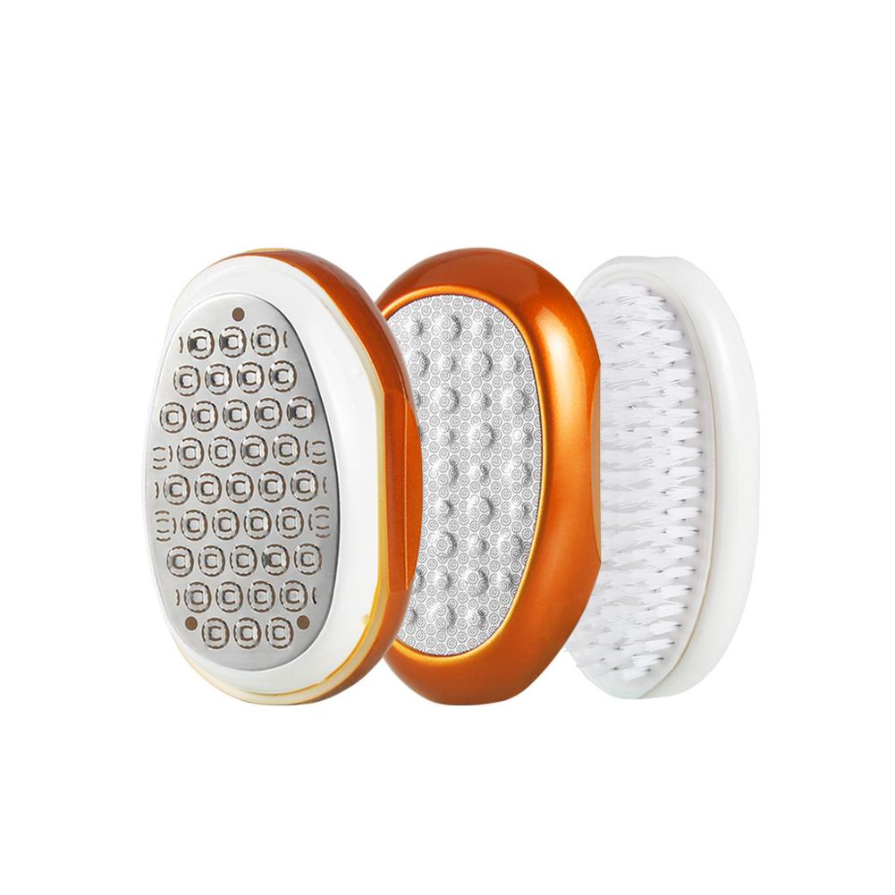 3-в-1 шлифовальная машинка для ног из нержавеющей стали, отшелушивающая пилка для ног, моющаяся, прочная, ручная, домашний инструмент для ухода за ногами